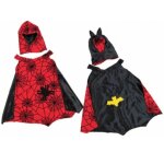 Cape r�versible enfant luxe araign�e / chauve - souris, avec capuche