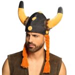 Casque viking en mousse avec nattes