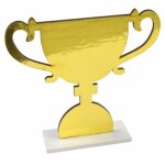Centre de table trophée en bois doré métallisé sur socle 17cm Centre de table trophée en bois doré métallisé sur socle 17cm
