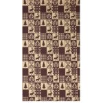 Chemin de table toile damier noël brun Chemin de table toile damier noël brun