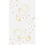 Chaks 10414, chemin de table communion calice, blanc / or mtal 5m