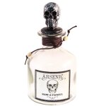 Chaks 10605, flacon arsenic en verre avec bouchon crne, transparent