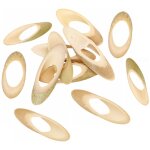 Chaks 10772, lot de 24 grands ronds de serviette biseauts en bambou naturel 12cm