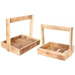 Chaks 10925, lot de 2 supports bois rectangles avec anse en bois 26cm / 32cm Chaks 10925, lot de 2 supports bois rectangles avec anse en bois 26cm / 32cm