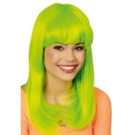 Chaks 11 277425, perruque josie cheveux longs lisses, fluo vert