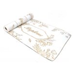 Chaks 11003, chemin de table baptme fleuri, blanc / or 5m