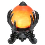 Chaks 11102, boule de cristal halloween orange feu lumineuse 22cm