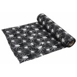 Chaks 11264, chemin de table araigne blanc / argent paillettes en jute, noir
