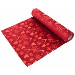 Chaks 11472 - 02, chemin de table velours ic�nes no�l rouge / rouge m�tal