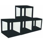 Chaks 11594 - 10, lot de 4 cubes en carton avec film plastique rigide 30x30x30cm, noir