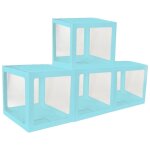 Chaks 11594 - 13, lot de 4 cubes en carton avec film plastique rigide 30x30x30cm, bleu