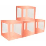 Chaks 11594 - 79, lot de 4 cubes en carton avec film plastique rigide 30x30x30cm, rose gold