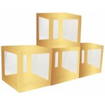 Chaks 11594 - 81, lot de 4 cubes en carton avec film plastique rigide 30x30x30cm, or