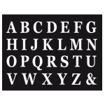 Set de 48 lettres carton 13, 5cm avec adh�sifs, blancs