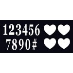 Chaks 11988 - 00, set de 12 chiffres adh�sifs et 4 coeurs 7, 5 cm, blanc