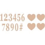 Chaks 11988 - 79, set de 12 chiffres adh�sifs et 4 coeurs 7, 5 cm, rose gold