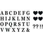 Chaks 11989 - 10, set de 48 lettres adh�sives et 8 symboles, noir