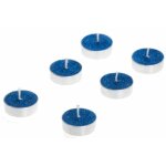 Chaks 12279, set de 6 bougies chauffe - plat paillettes, bleu roy Chaks 12279, set de 6 bougies chauffe - plat paillettes, bleu roy