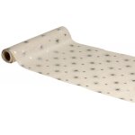 Chaks 12324, chemin de table frie tissu naturel 3m, argent mtal