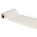 Chaks 12339, chemin de table polar 3m avec filaments argent, blanc