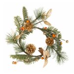 Chaks 12389, centre de table couronne douceurs et senteurs vert / ambre / or mat � 25m