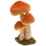 Chaks 12399, trois champignons orange bomb�s factices sur socle 17cm