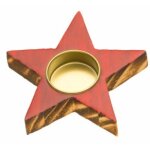 Chaks 12412, bougeoir etoile en bois brillant 12cm, rouge Chaks 12412, bougeoir etoile en bois brillant 12cm, rouge