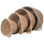 Chaks 12443, lot de 4 paniers ronds en jonc naturel avec anse, 32cm et 28cm et 24cm et 18cm Chaks 12443, lot de 4 paniers ronds en jonc naturel avec anse, 32cm et 28cm et 24cm et 18cm
