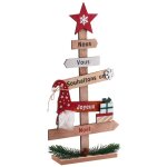Centre de table joyeux nol sapin / gnome en bois 43cm