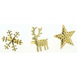 Chaks 12498, rond de serviettes noël en métal bosselé doré 4cm (x1) Chaks 12498, rond de serviettes noël en métal bosselé doré 4cm (x1)