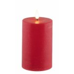 Chaks 12500 - 02, bougie cire flamme led raliste rustique timer 12, 5cm rouge