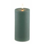 Chaks 12501 - 20, bougie cire flamme led r�aliste rustique timer 15cm vert sauge