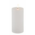 Bougie cire flamme led raliste rustique timer 15cm blanche