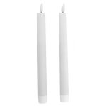 Chaks 12503, lot de 2 bougies flambeaux led 24cm blanches