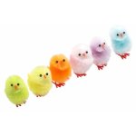 Chaks 12575, boite de 6 petits poussins multicolores 4cm Chaks 12575, boite de 6 petits poussins multicolores 4cm