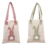 Chaks 12581, sac lapin vichy tissu avec pompon et anses 19x24cm (x1) Chaks 12581, sac lapin vichy tissu avec pompon et anses 19x24cm (x1)