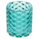 Chaks 12672 - 12, lot de 8 photophores porte - bougie bradley verre 8, 8cm bleu canard