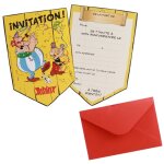Chaks 12809 - ax, paquet de 8 cartes d'invitation anniversaire ast�rix ® avec enveloppes