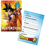 Chaks 12809 - db, paquet de 8 cartes d'invitation anniversaire 15x10cm dragon ball 
