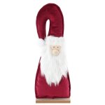 Chaks 12896, grand centre de table p�re no�l bordeaux velours avec barbe 31cm sur socle