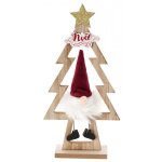 Chaks 12899, centre de table sapin en bois avec p�re no�l assis 29cm