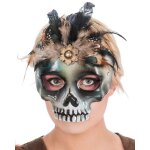 Chaks 13160, masque t�te de mort or / noir avec plumes