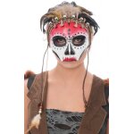Chaks 13163, masque tte de mort vaudou blanc / rouge