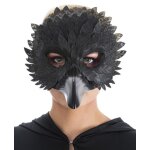Masque m�decin peste avec plumes noires simili - cuir