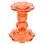 Chaks 13241 - 17, lot de 12 bougeoirs flambeaux fleur verre sur pied 10cm, tangerine Chaks 13241 - 17, lot de 12 bougeoirs flambeaux fleur verre sur pied 10cm, tangerine
