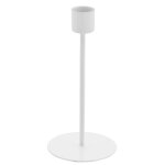 Chaks 13257, bougeoir m�tal droit sur pied 15cm, blanc