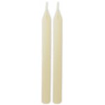 Chaks 13295 - 01, set de 2 bougies flambeau canneles 25cm, ivoire