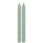 Chaks 13295 - 120, set de 2 bougies flambeau canneles 25cm, vert sauge