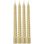 Chaks 13297 - 81, set de 4 bougies flambeau torsades 25cm, mtallises or