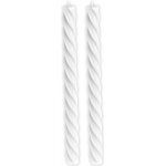 Chaks 13299 - 00, set de 2 bougies flambeau torsades 26cm, blanc